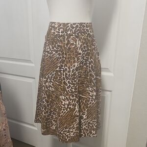 Westbound Brown Animal Print A-Line Skirt